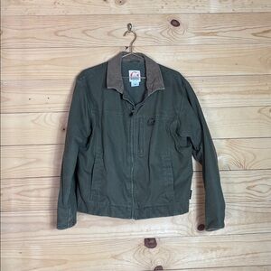Sorel Olive Green Canvas Work Jacket with Brown Corduroy Collar